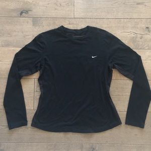 Nike Dr-Fit Black mesh inset Long slv pull over